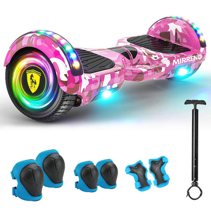 Mirrend T1 Patinete Eléctrico Hoverboard Eléctrico Bluetooth RGB Luz LED 4.4Ah Para Niños Rosa