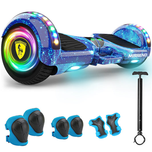 Mirrend T1 Patinete Eléctrico Hoverboard Eléctrico Bluetooth RGB Luz LED 4.4Ah Para Niños Azul Estrellado