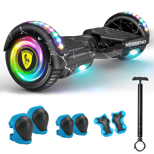 Mirrend T1 Patinete Eléctrico Hoverboard Eléctrico Bluetooth RGB Luz LED 4.4Ah Para Niños Negro Relámpago